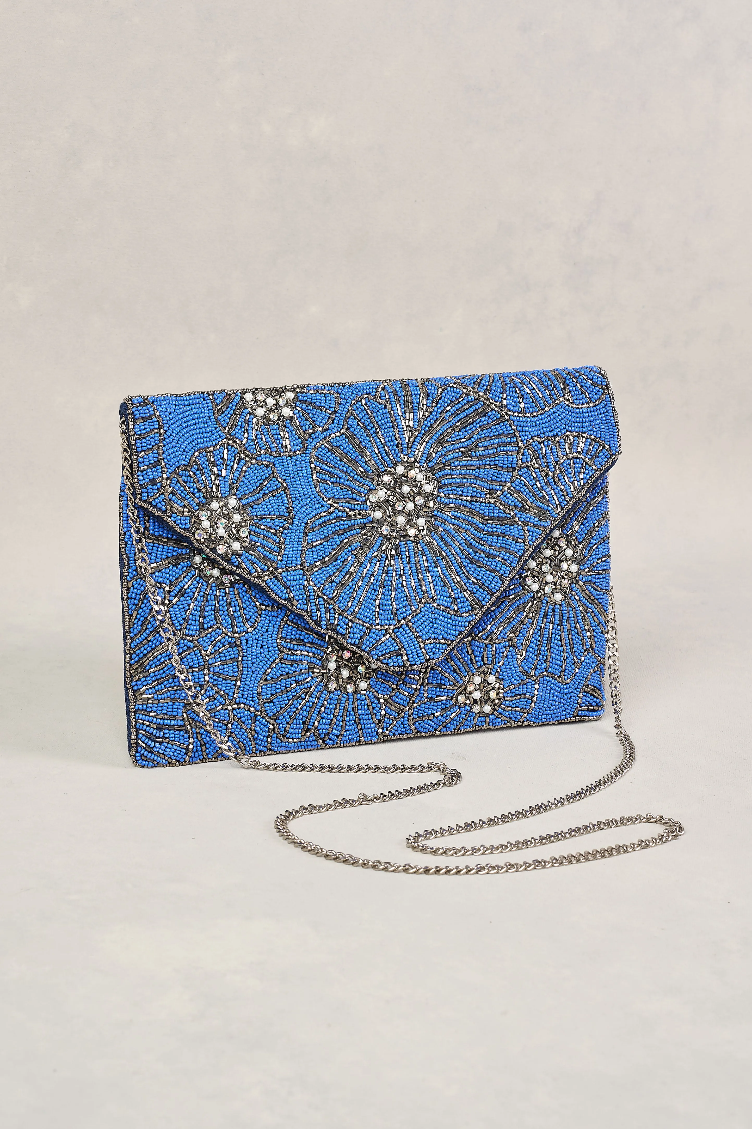 Beaded Floral Clutch - Multi