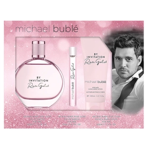 By Invitation Rose Gold by Michael Buble 100ml EDP 3pc Set