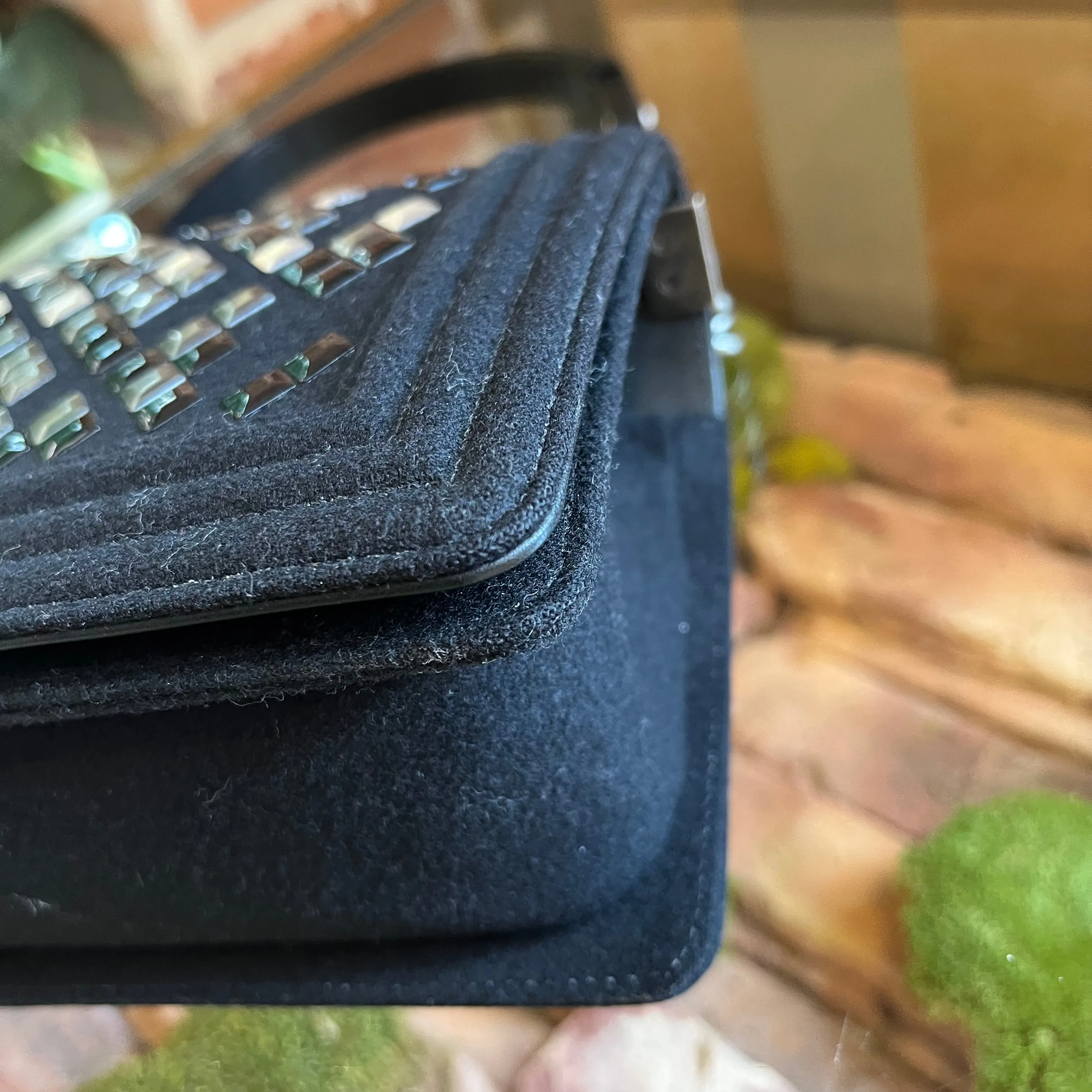CHANEL Mosaic Boy Medium Wool Flap Bag