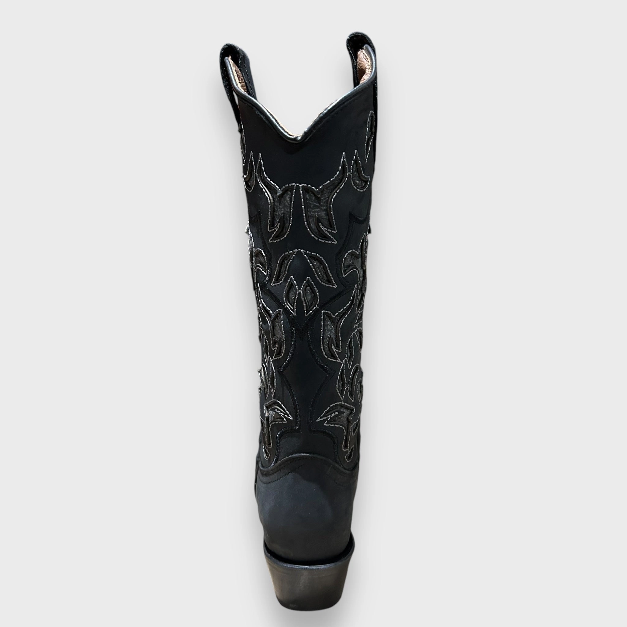 Circle G by Corral Ladies Western Inlay Snip Toe Boots in Black/Grey L6033