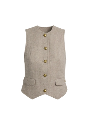 Eleanor Waistcoat - Almond Herringbone