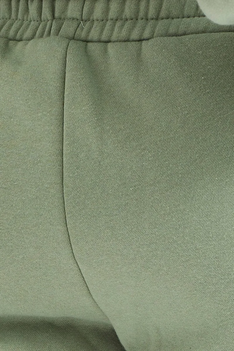 Green Track Pants High Rise Unisex