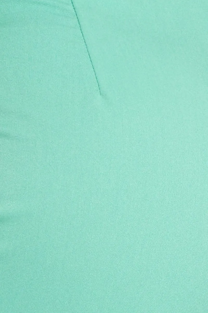 Green Wide Leg Pant High Rise