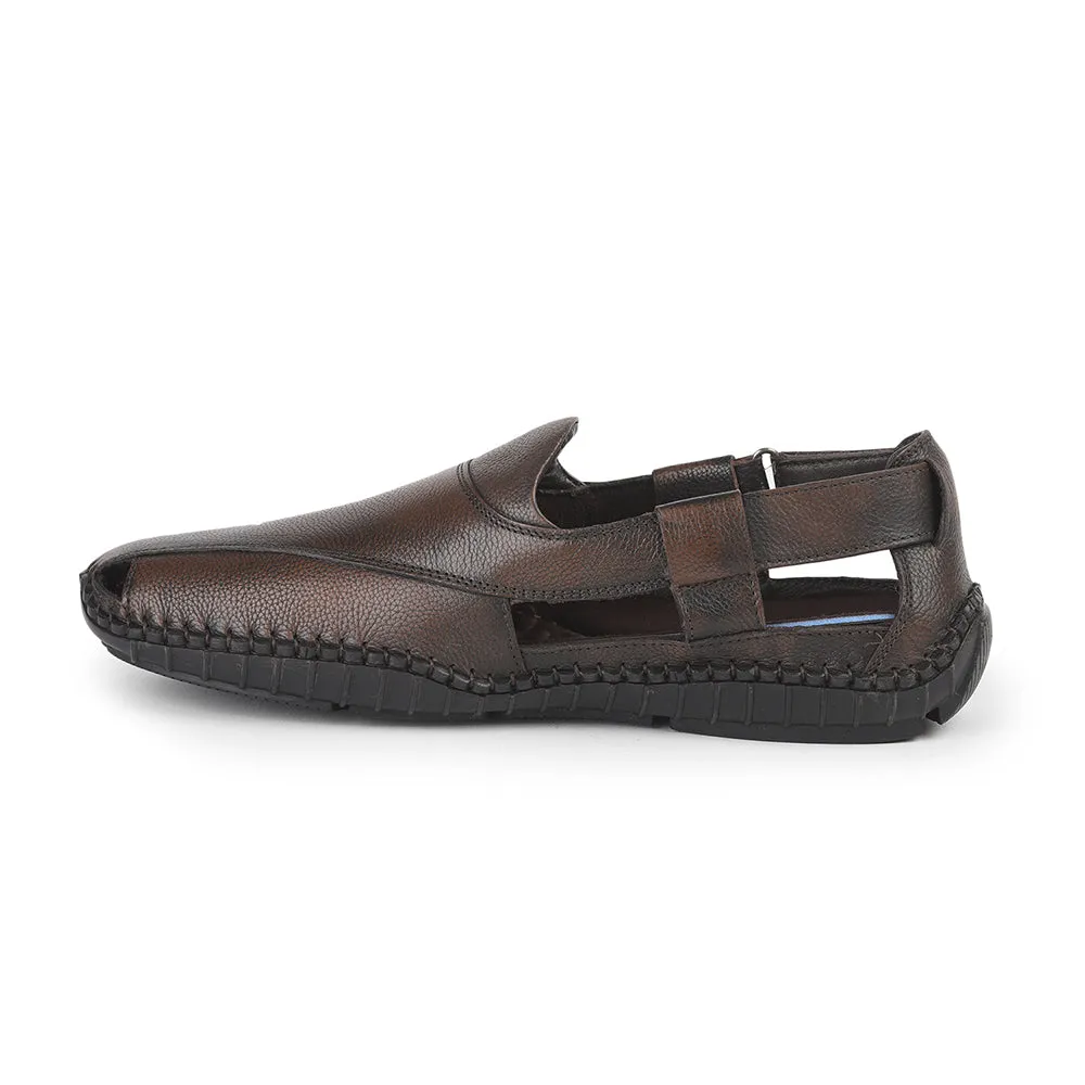 Healers Formal Brown Sandals For Men JPL-204 By Liberty