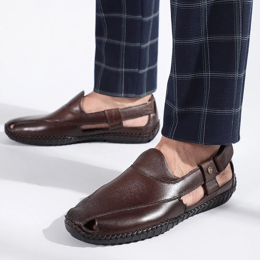 Healers Formal Brown Sandals For Men JPL-204 By Liberty