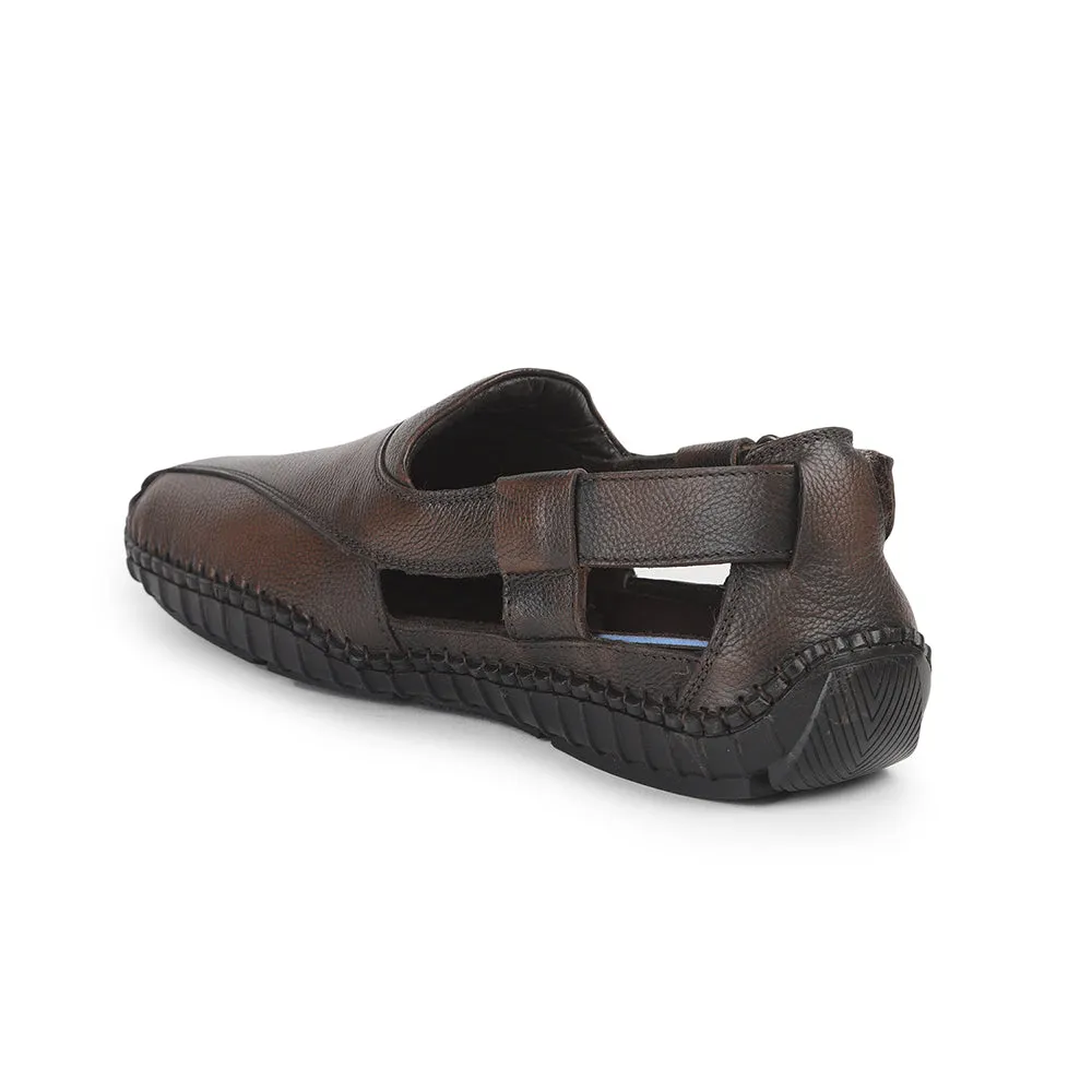 Healers Formal Brown Sandals For Men JPL-204 By Liberty