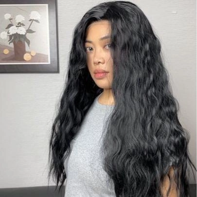IMstyle Jennie 30 inches 13*3 glue less| Lace Synthetic Wigs | Long Black Hair | Small Water Wave Curly Hair | Everyday Essentials | DIY Hair Accessories | Heat Resistant | W217-C246-C13X3