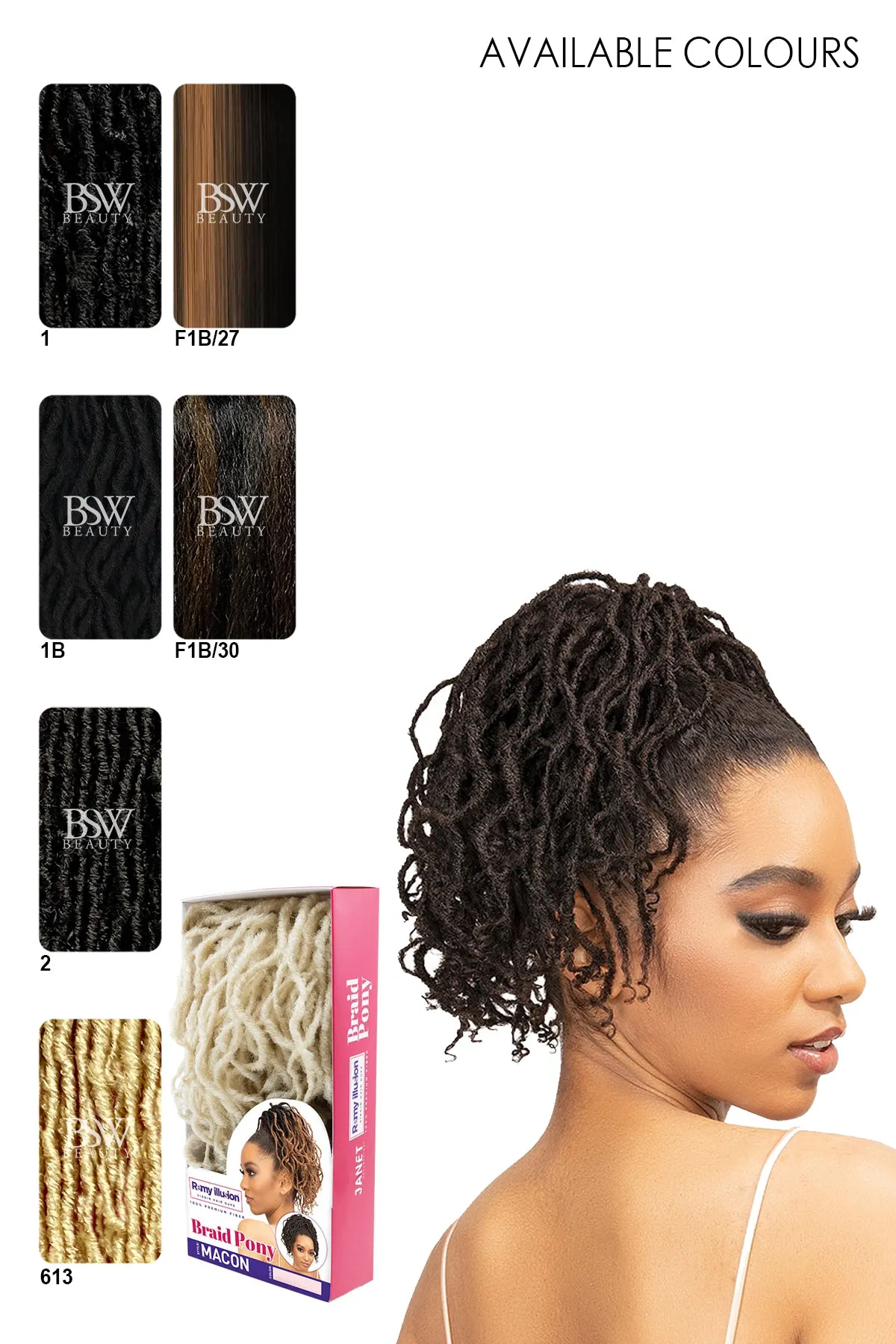 JANET REMY ILLUSION 100% PREMIUM FIBER BRAID PONY - MACON
