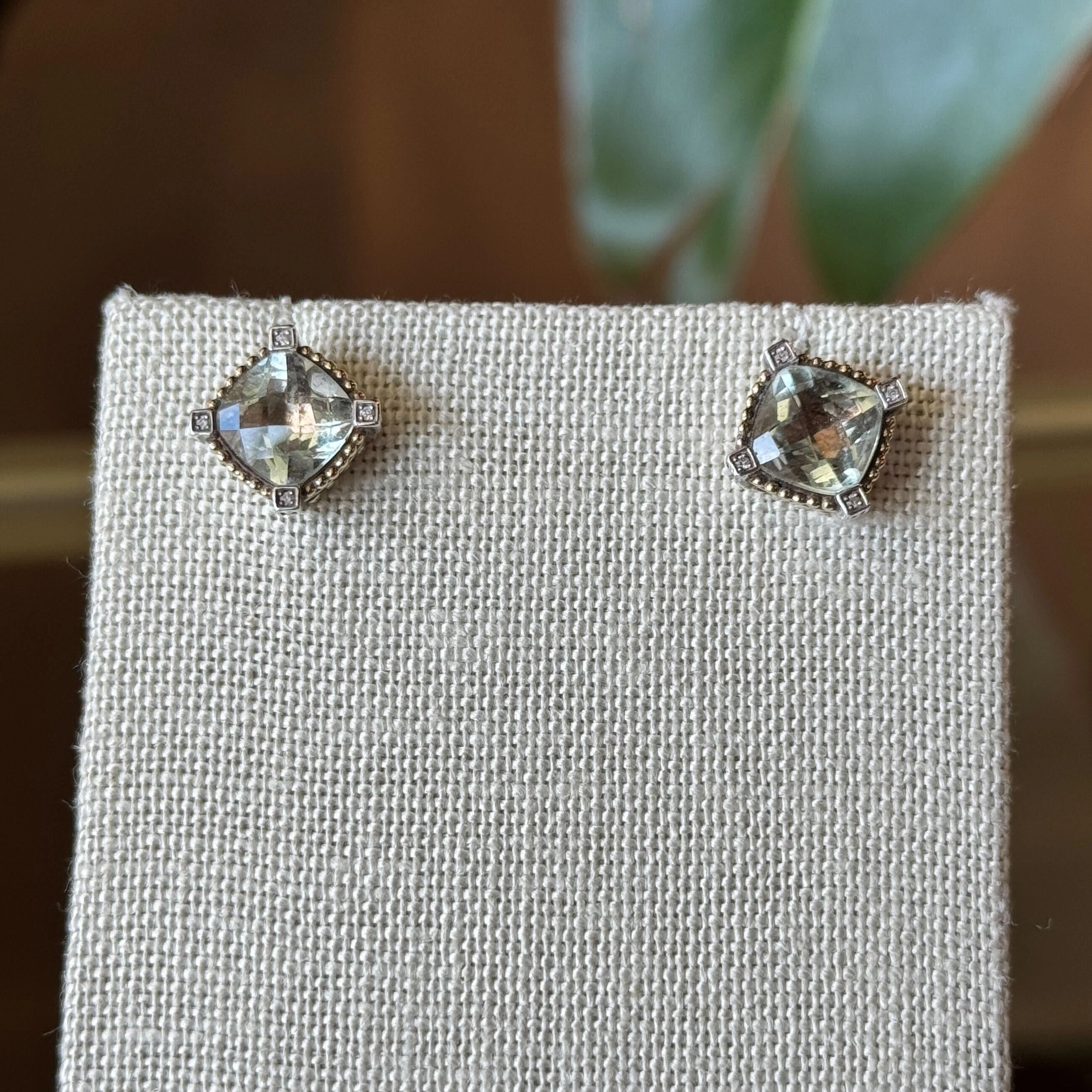 LAGOS Cushion with Halo Earrings