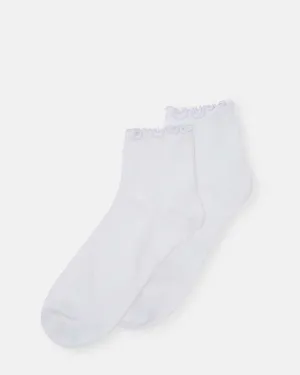 LETTUCE EDGE ANKLET WHITE