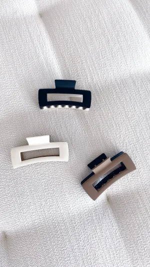 Lily Two Tone Rectangle Clip - Black/White