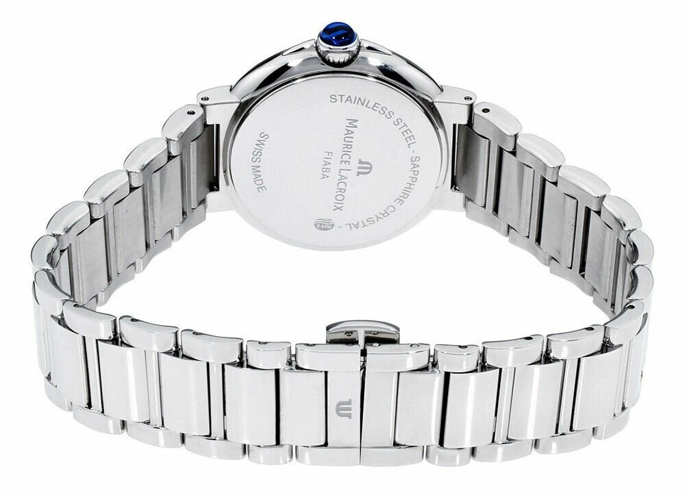 Maurice Lacroix Fiaba Stainless Steel Diamonds Mother-of-Pearl Dial Date Quartz Womens Watch FA1004-SD502-170-1