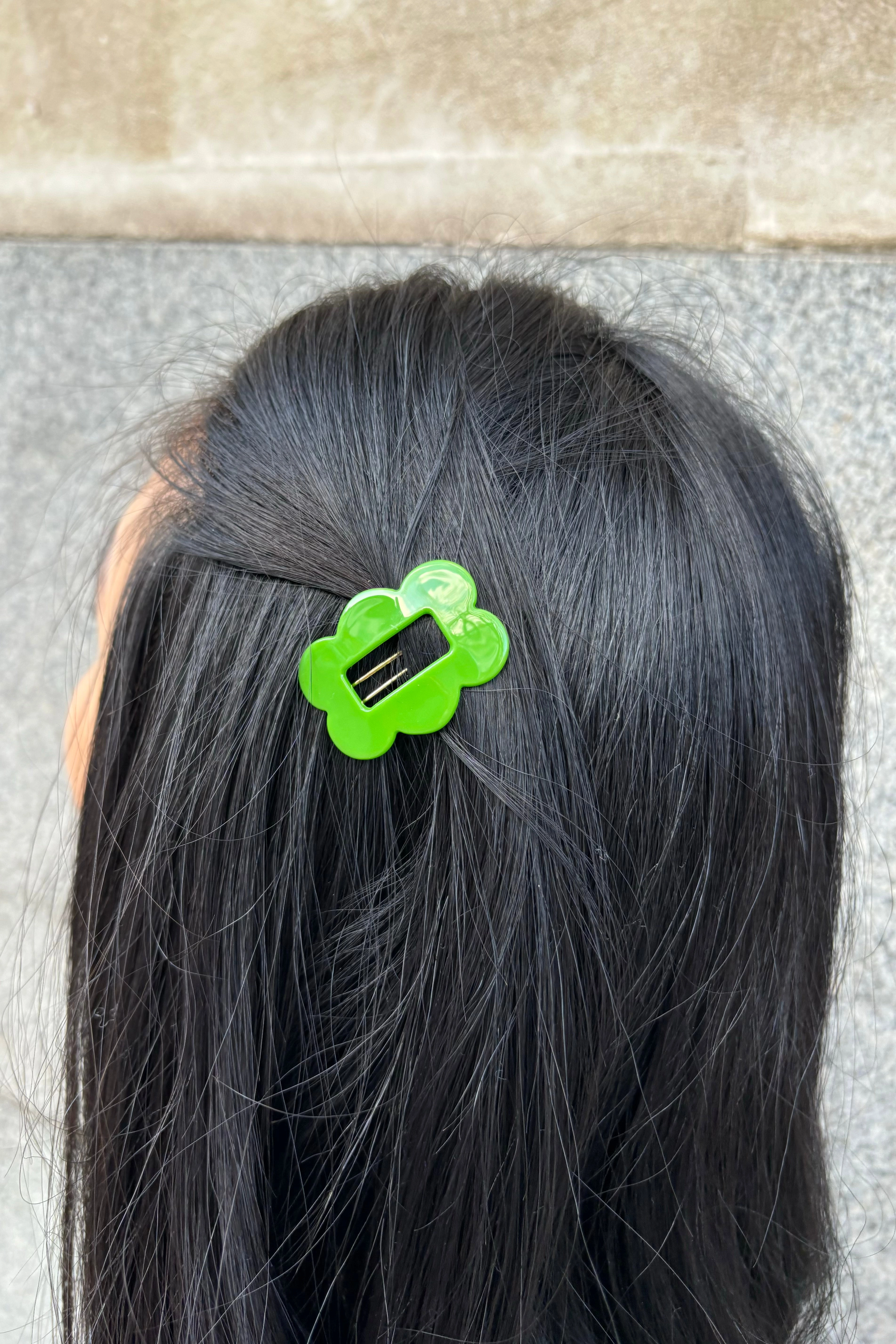 Mercantile Scalloped Green Hair Clip