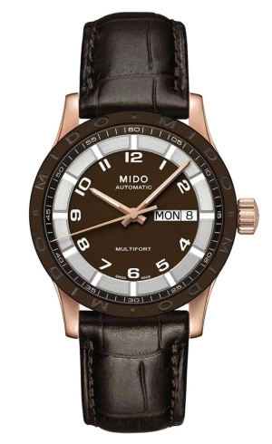 Mido Multifort Brown Dial Day-Date Brown Leather Strap Automatic Unisex Watch M018.830.36.292.00
