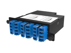 Ortronics Infinium Core M4 - Pre-terminated fiber optic cassette - LC Quad to 2 MTP(M), OS2, universal polarity - black, blue LM4-LC24J