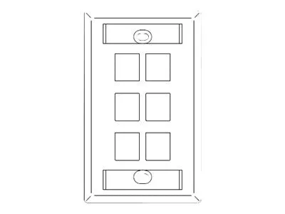 Ortronics TechChoice - Faceplate - flush mountable - fog white - 1-gang - 6 ports KSFP6