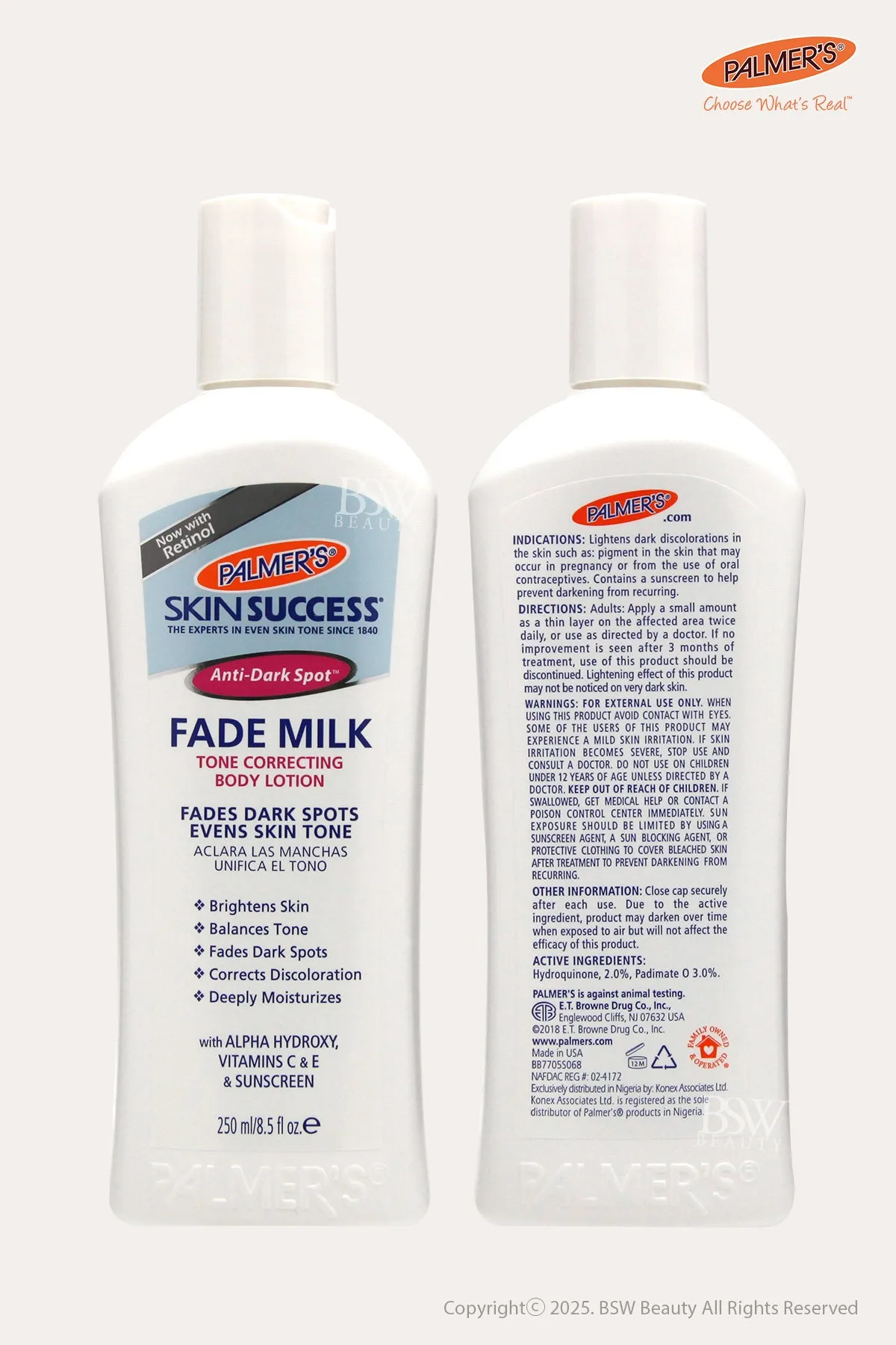 PALMER'S SKIN SUCCESS ANTI-DARK SPOT FADE MILK 8.5OZ