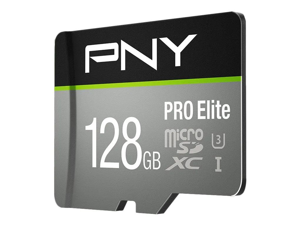 PNY PRO Elite - Flash memory card - 128 GB - UHS-I U3 / Class10 - microSDXC UHS-I P-SDUX128U395PRO-GE