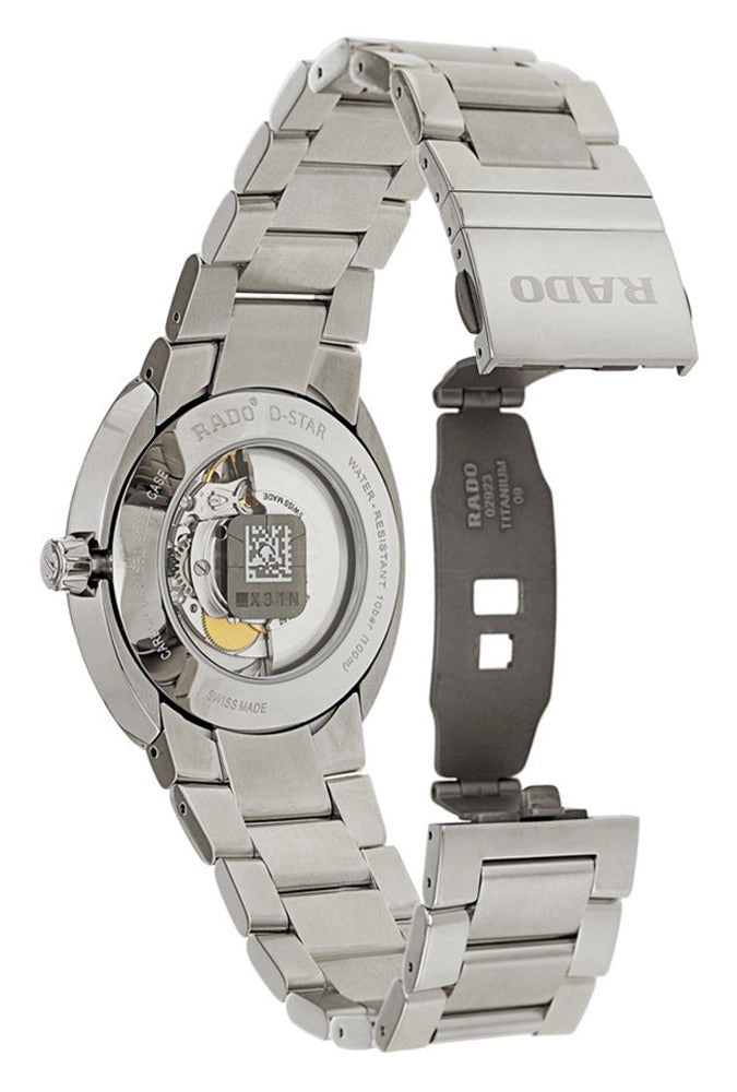 Rado D-Star XL Automatic Stainless Steel Mens Watch Silver Dial Calendar R15329113