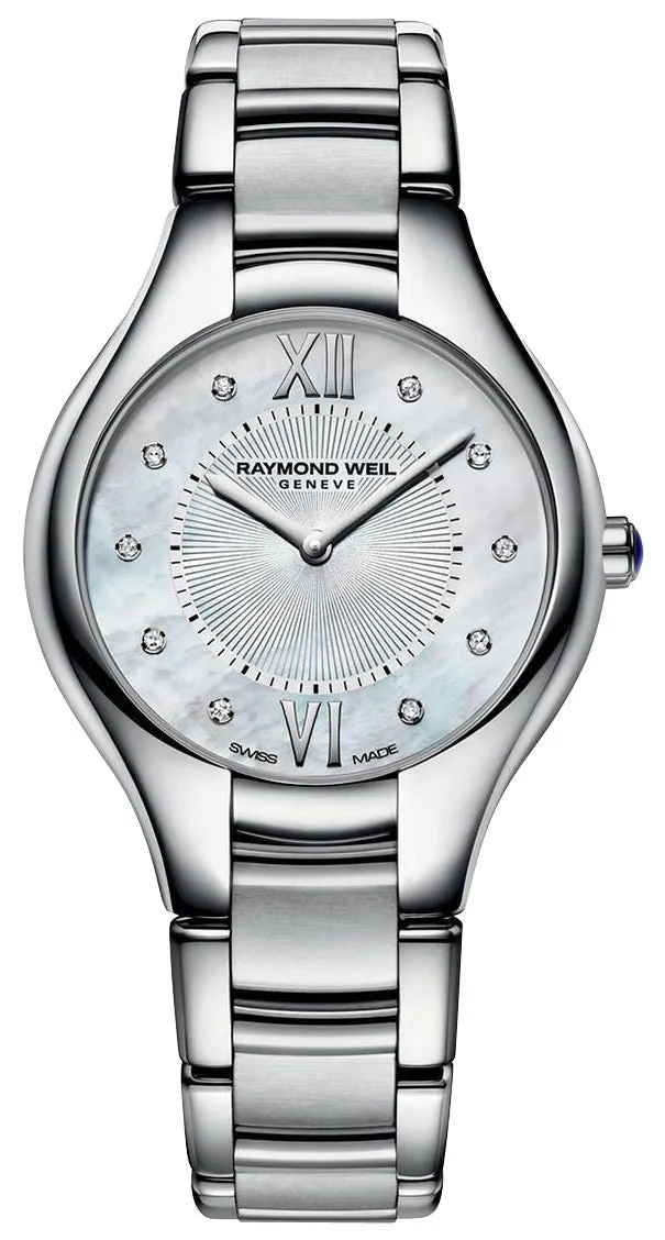 Raymond Weil Noemia Stainless Steel Mother-of-Pearl Dial Diamonds Quartz Womens Watch 5132-ST-00985