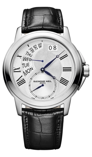 Raymond Weil Tradition Stainless Steel Mens Watch Day of Week Retrograde 9579-STC-65001