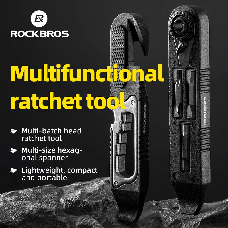 ROCKBROS Multi-function Ratchet Tire Lever with Hex Wrench and File Blade