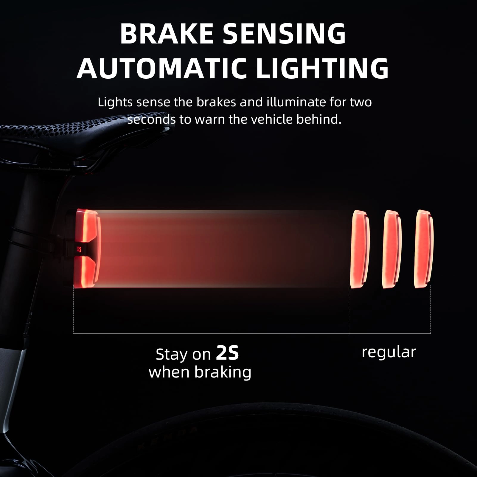 ROCKBROS Smart Bike Tail Light, Brake Sensing, Waterproof, USB Rechargeable