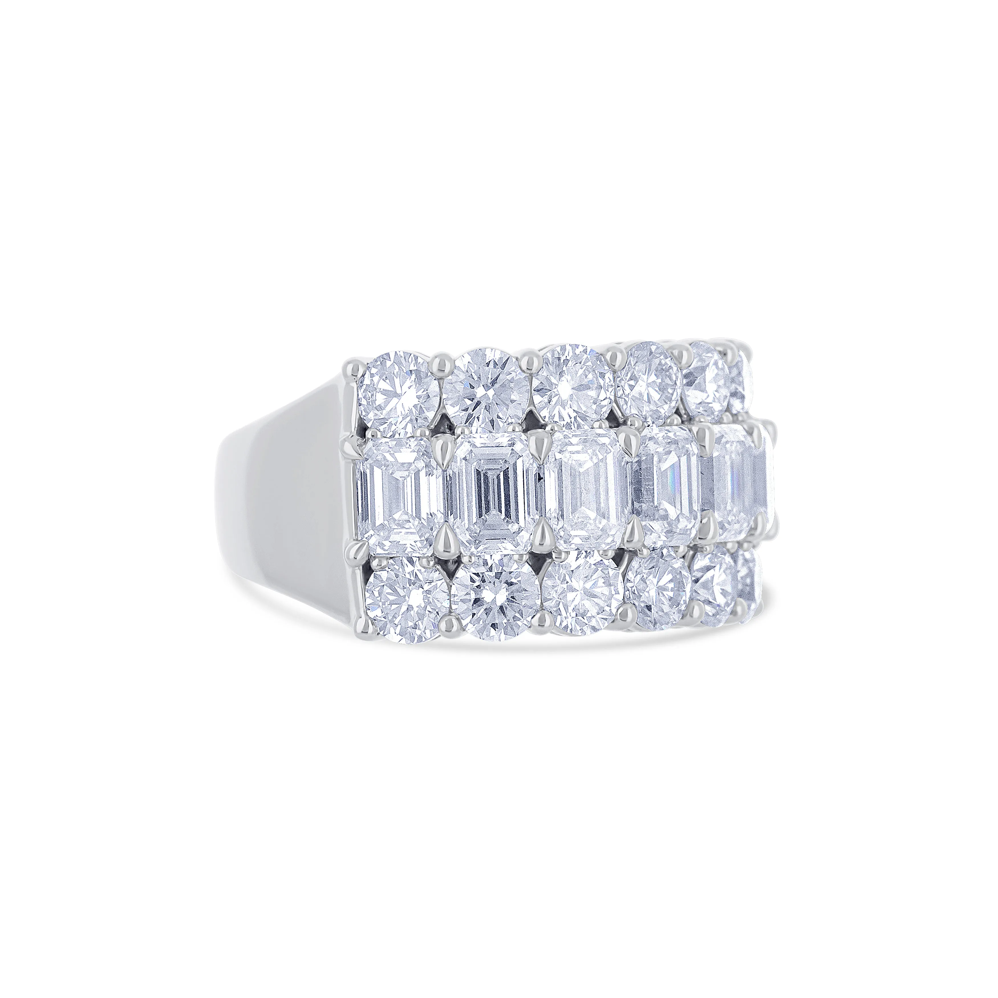 Round & Emerald Cut Band Ring