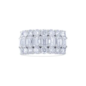Round & Emerald Cut Band Ring