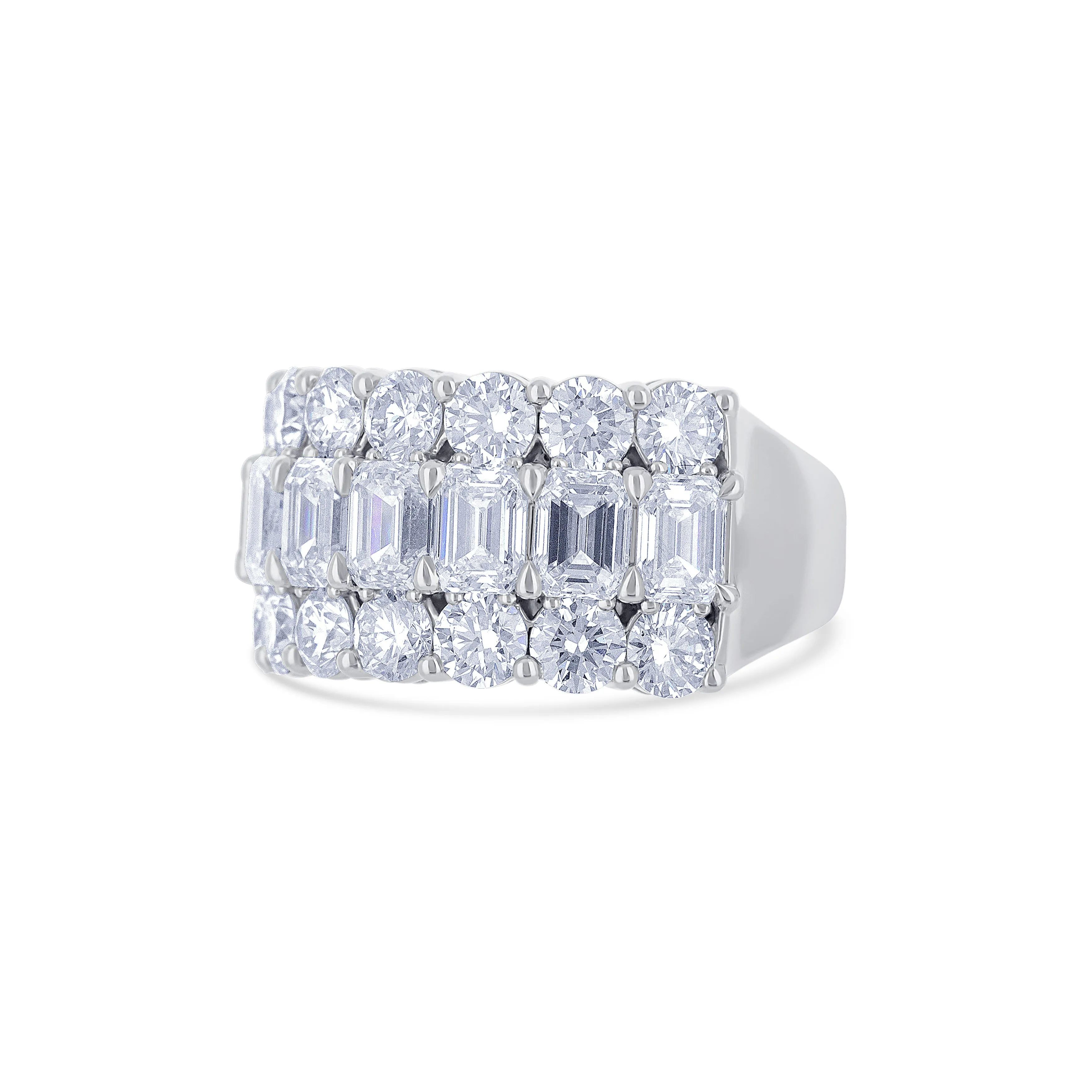 Round & Emerald Cut Band Ring