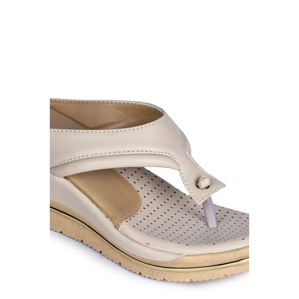 Senorita Casual Beige Slippers For Women LAF-101 By Liberty