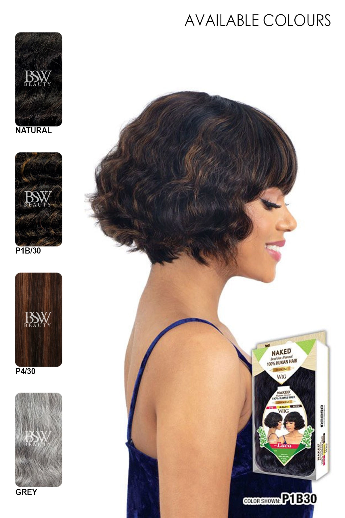 SHAKE N GO NAKED BRAZILIAN NATURAL 100% HUMAN HAIR PREMIUM WIG - LUCA