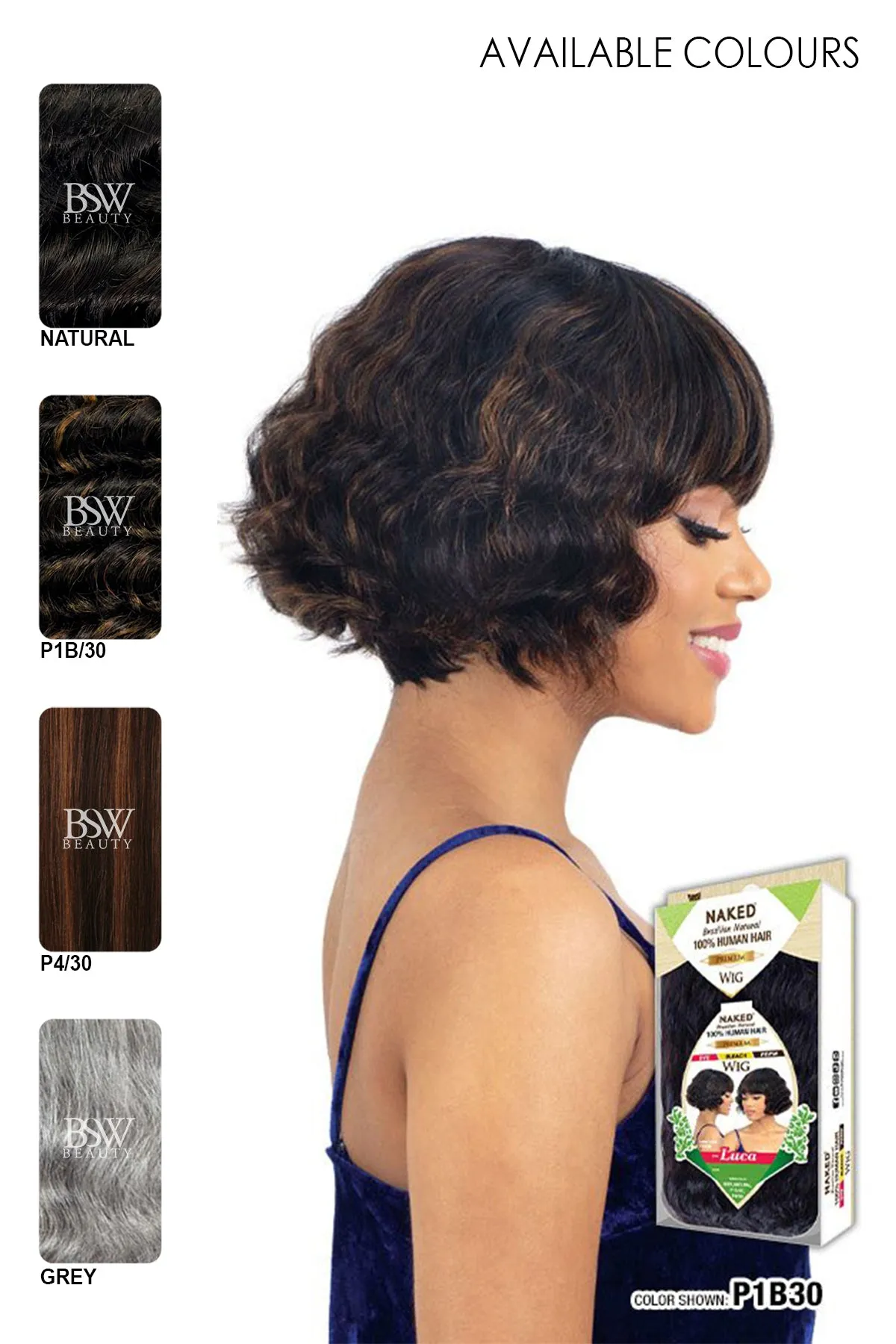 SHAKE N GO NAKED BRAZILIAN NATURAL 100% HUMAN HAIR PREMIUM WIG - LUCA
