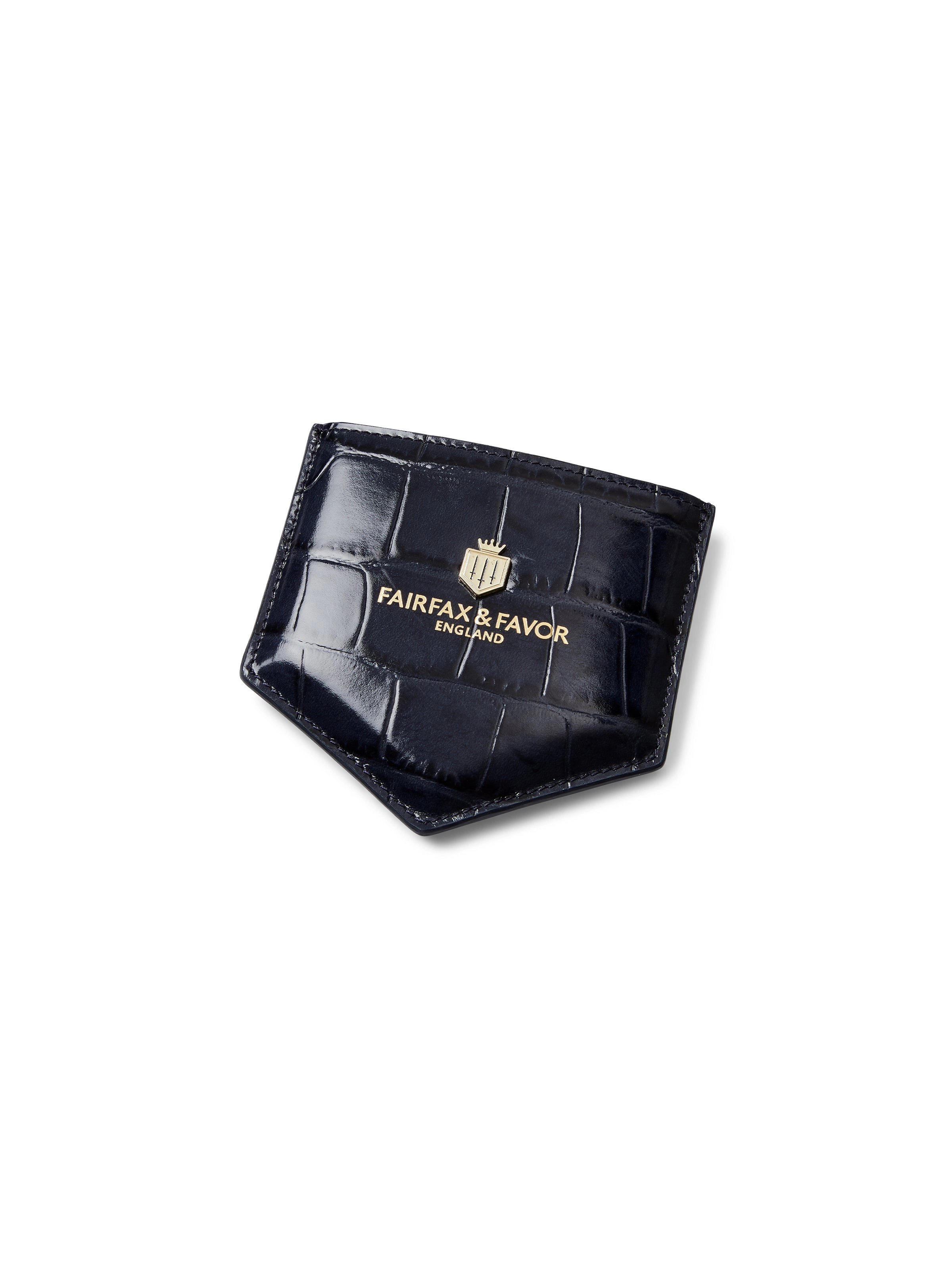Signature Compact Mirror - High Shine Navy Croc