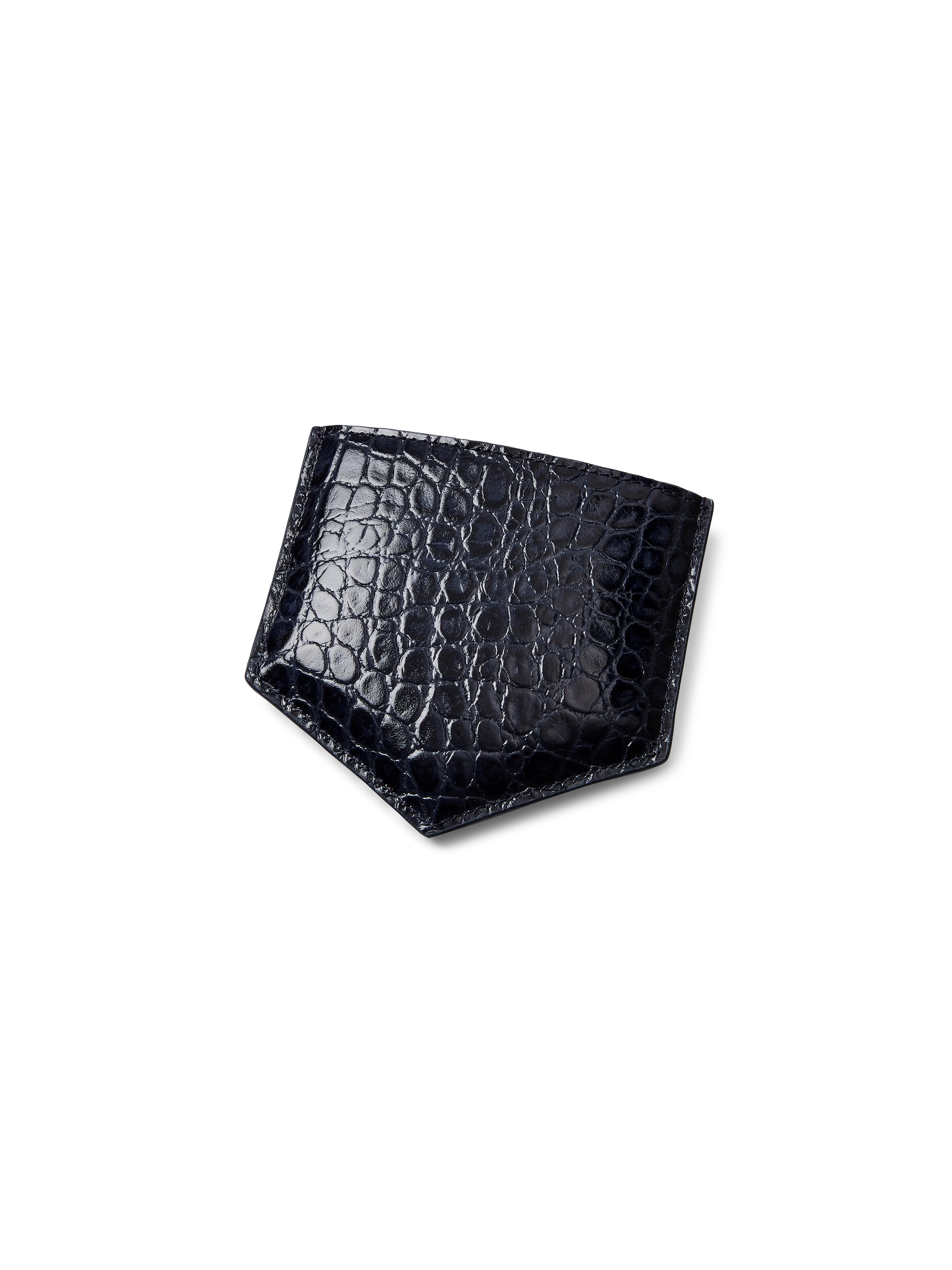 Signature Compact Mirror - High Shine Navy Croc