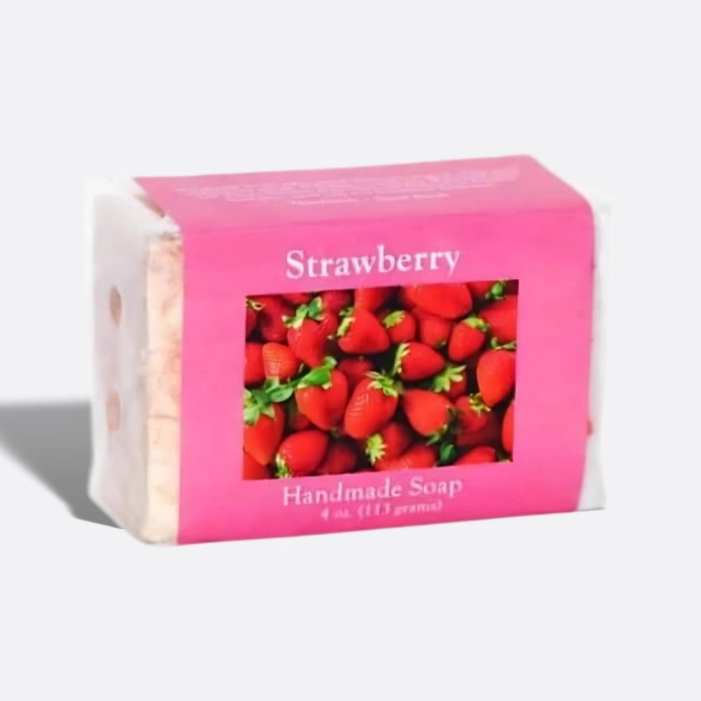 Strawberry Soap Bar 4 oz Wrapped- Limited Edition