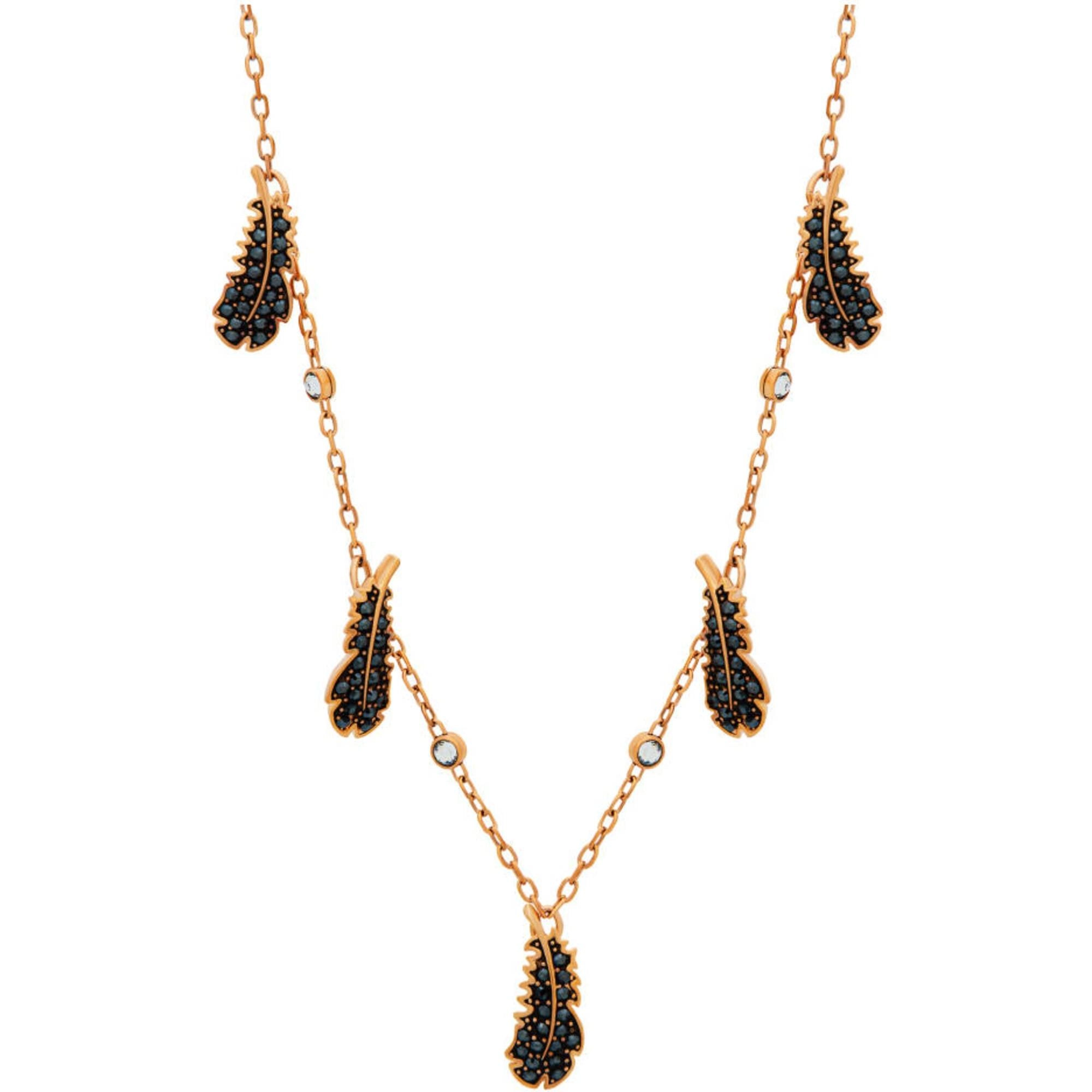 Swarovski Women's Necklace - Naughty Rose Gold Plated and Black Crystal | 5497874