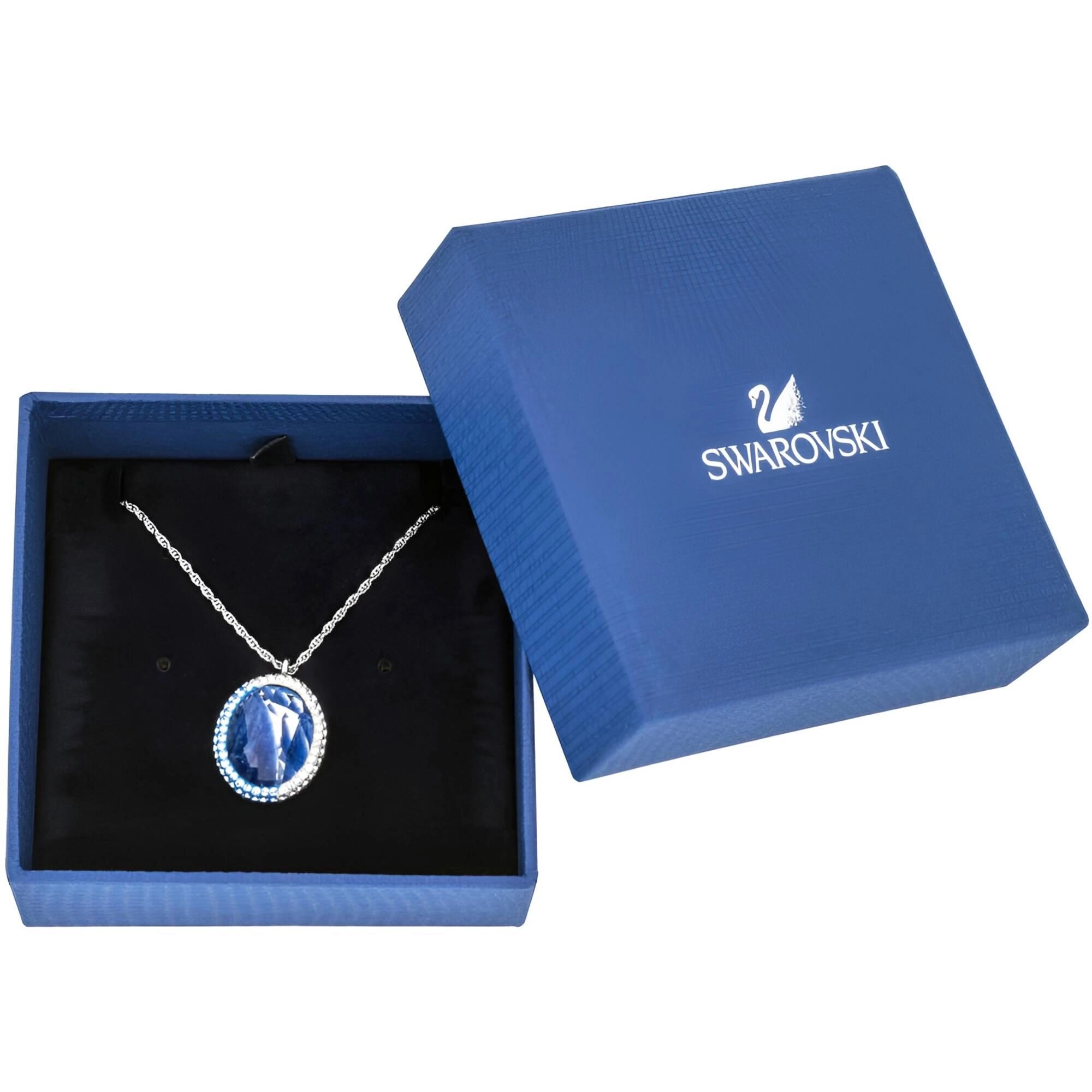 Swarovski Women's Pendant Necklace - Rhodium with Blue and Clear Crystals | 5135151