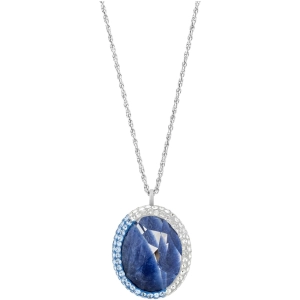 Swarovski Women's Pendant Necklace - Rhodium with Blue and Clear Crystals | 5135151