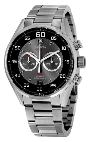 TAG Heuer Carrera Flyback Chronograph Automatic Gray & Black Dial Stainless Steel Date Mens Watch CAR2B10.BA0799