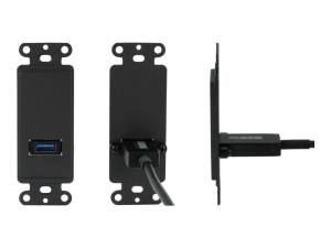 TechLogix - Wall plate spacer - HDMI, USB Type A - black MOFO-PT-WS1B