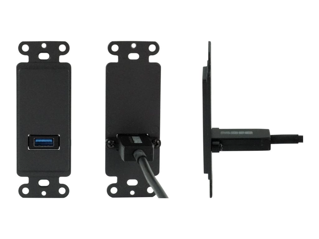 TechLogix - Wall plate spacer - HDMI, USB Type A - black MOFO-PT-WS1B