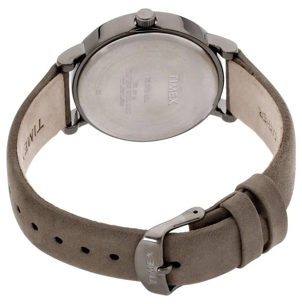 Timex Originals Gray Brass Gray Dial Gray Leather Strap Quartz Womens Watch TW2P96400