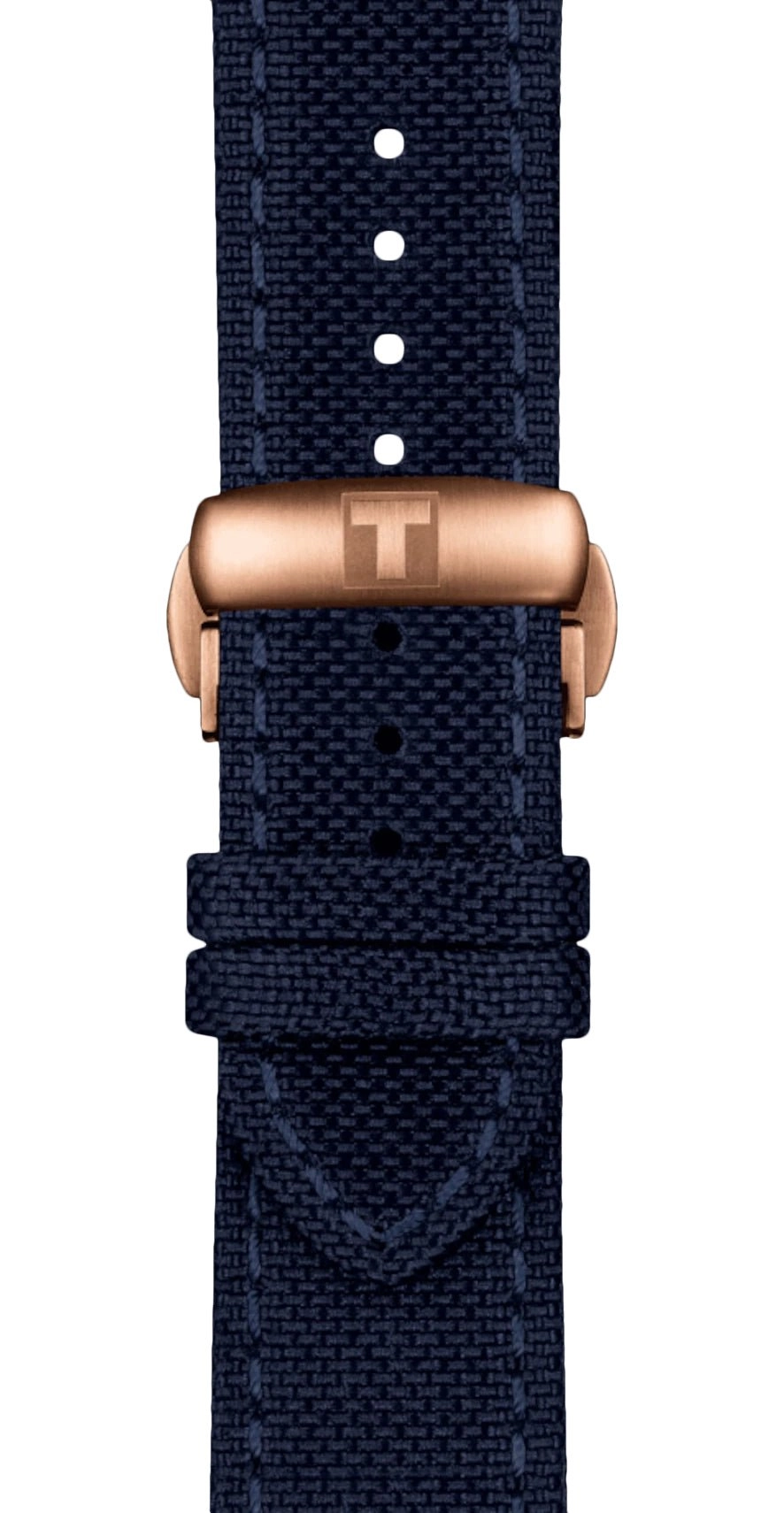 Tissot T-Sport Seastar 1000 Automatic Powermatic 80 Rose Gold PVD Blue Dial Blue Textile Strap Date Mens Watch T120.407.37.041.00