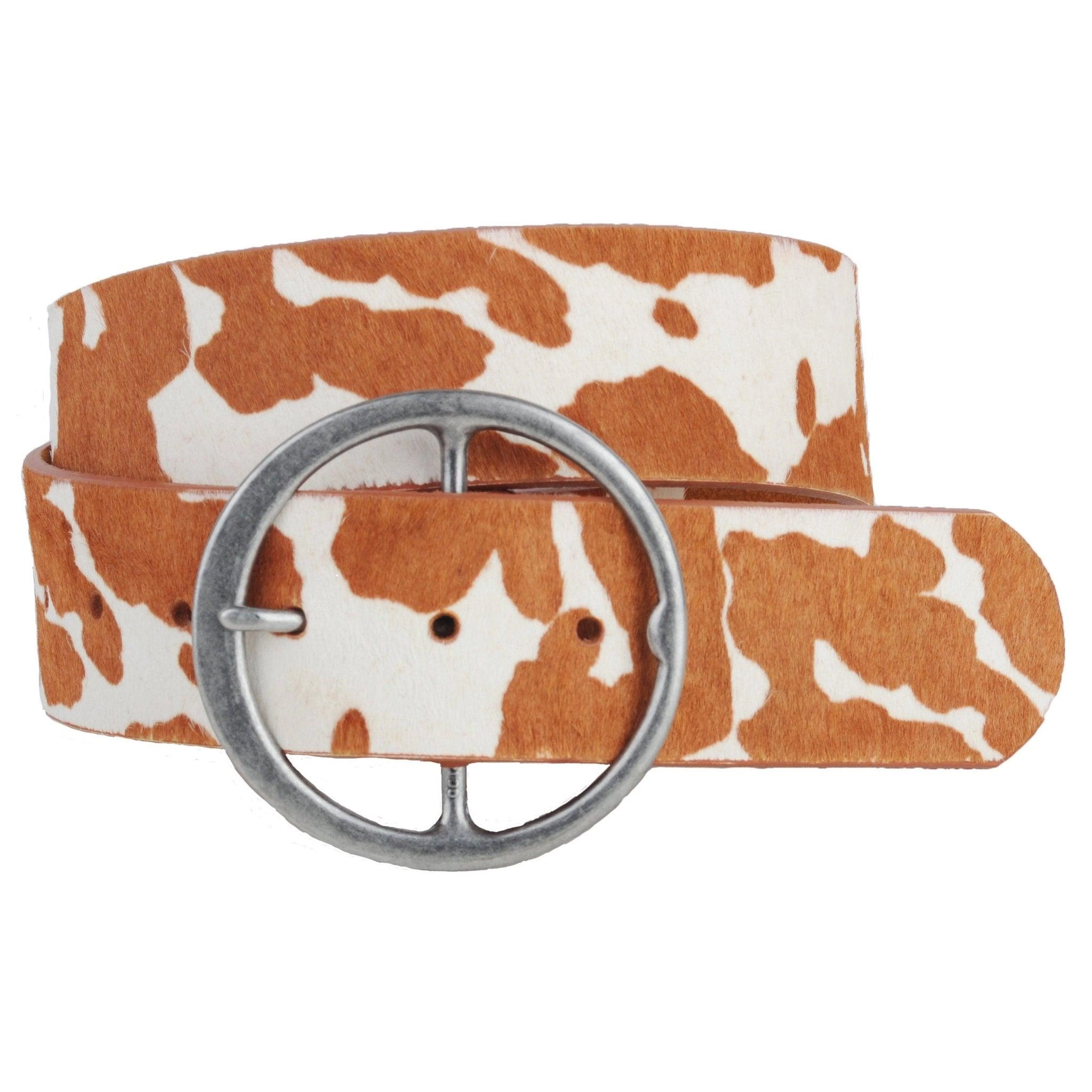 Wide Dalmatian Hide Belt