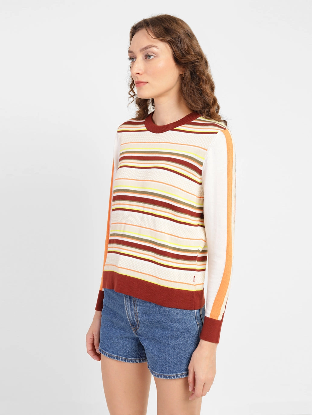 Women's Striped Round Neck Sweater