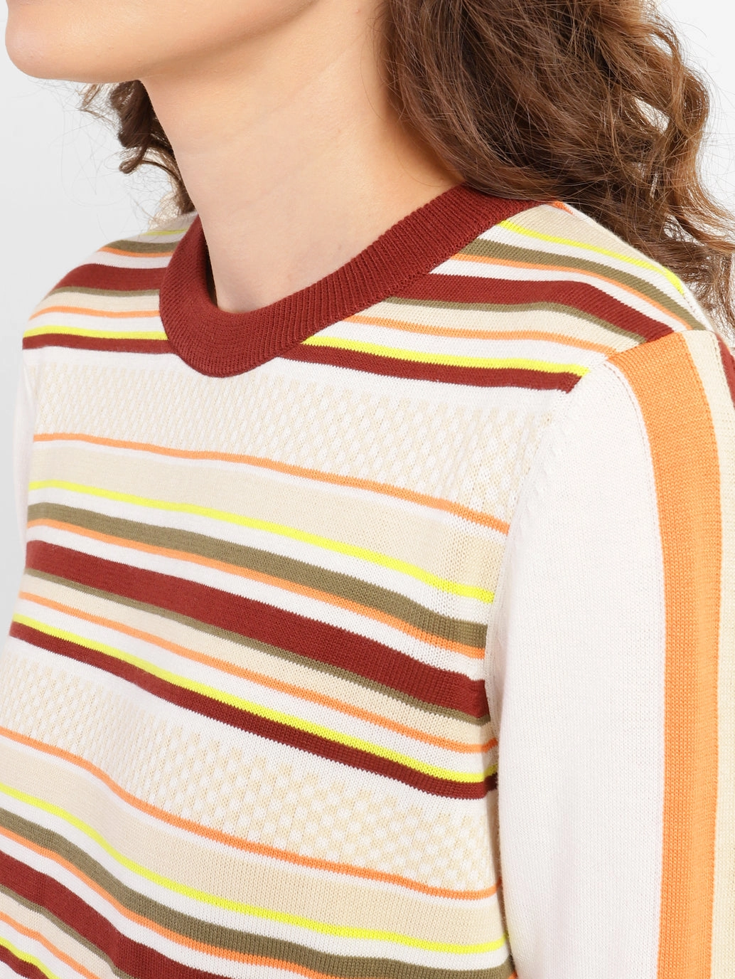 Women's Striped Round Neck Sweater