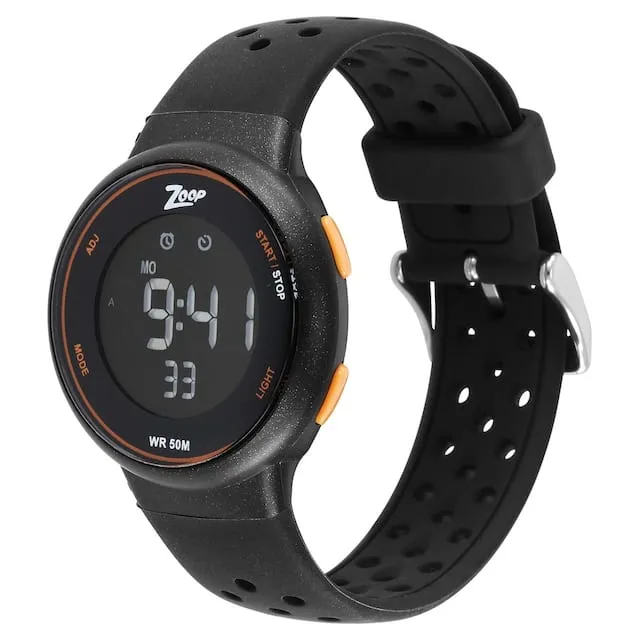 Zoop Digital Black Dial Silicone Strap