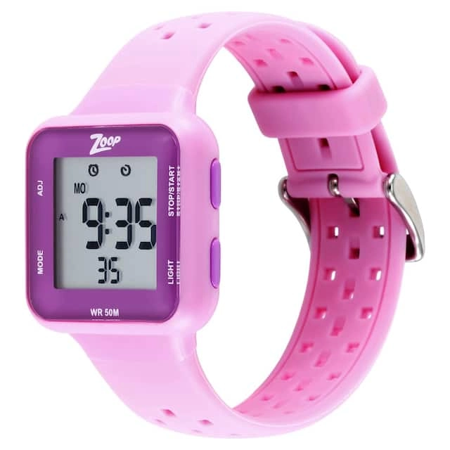 Zoop Digital Pink Dial Silicone Strap